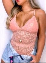 Body Plus Size Rendado XGG Plussize Com Renda e Forro Extra GG Body Sexy