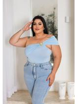 Body Plus Size Um Ombro Detalhe Fivela