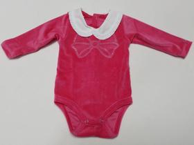 Body Plush Laço Strass Bebê Menina Inverno LessaKids B9206 Body Plush Laço Strass Bebê Menina Inverno LessaKids B9206