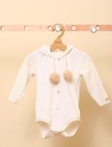 Body Plush Térmico Bebê Neutro Inverno Capuz LessaKids B9292 - Body Plush Térmico Bebê Neutro Inverno Capuz LessaKids B9292 -