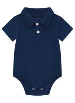 Body Polo Bebê de Malha Azul Marinho Brandili Baby Body Polo Bebê de Malha Azul Marinho Brandili Baby
