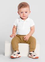 Body Polo Bebê de Malha Branco Brandili Baby Body Polo Bebê de Malha Branco Brandili Baby