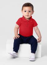 Body Polo Bebê de Malha Vermelho Brandili Baby Body Polo Bebê de Malha Vermelho Brandili Baby