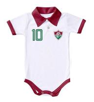 Body Pólo Bebê Fluminense Branco Manga Curta - Torcida Baby