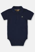 Body polo bebê manga curta azul escuro Body polo bebê manga curta azul escuro