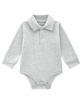 Body Polo Bebê Menino Cinza Brandili Body Polo Bebê Menino Cinza Brandili