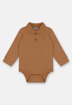 Body Polo para Bebê Menino em Suedine Up Baby Body Polo para Bebê Menino em Suedine Up Baby