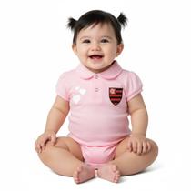 Body Polo Rosa Bebê Flamengo Torcida Baby 033XPR Body Polo Rosa Bebê Flamengo Torcida Baby 033XPR