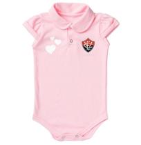 Body Polo Vitória Rosa Torcida Baby Oficial