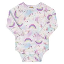 Body Praia Infantil Unicórnios Rosa Up Baby