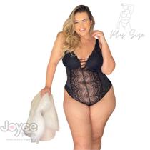 Body Premium Plus Size Renda Com Bojo Preto 243.04