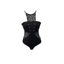 Body Preto Com Detalhes De Renda Charry