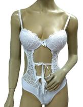 Body Preto Decotado Calcinha Fio Dental Sexy Dornelas 527