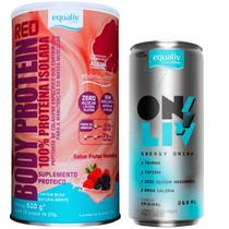 BODY PROTEIN SABOR RED FRUTAS VERMELHAS 600G EQUALIV e ENERGETICO ONLIV X 269ML