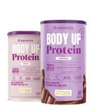 Body Protein UP Sabor Chocolate e e Sabor Neutro -Kit 02 Unidades de 450g-Sanavita