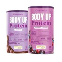 Body Protein UP Sabor Sabor Frutas Roxas e Cranberry e Chocolate de 450 g Kit 02 Unidades-Sanavita