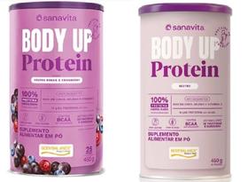 Body Protein UP Sabor Sabor Frutas Roxas e Cranberry e Neutro de 450 g Kit 02 Unidades-Sanavita