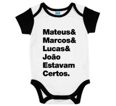 Body Raglan Para Bebe Mateus Marcos Lucas E João Gospel
