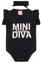 Body Recém Nascido Mini Diva com faixa de cabelo Body Recém Nascido Mini Diva com faixa de cabelo