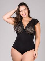 Body Redutor Renda, Plus Size, Com Bojo, Tams. 44