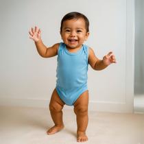 Body regata bebe menino algodão liso básico bodie neném enxoval maternidade confortável kit 3 peças Tamanho G