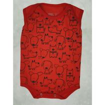 Body Regata Bebe Menino Verão Estampado 100% Suedine