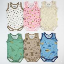 Body Regata Em Malha Fresquinha Para Bebês Até 12 Meses Cor:frutasTamanho:9-12M