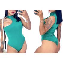 Body regata ombro só gola alta feminino estilo