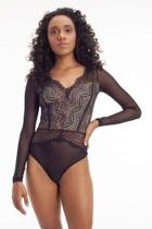 Body Rendado com Manga Longa Aretha Body Rendado com Manga Longa Aretha