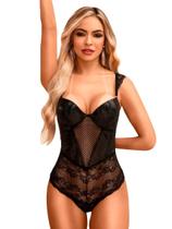 Body Rendão Paetê Feminino Luxo Brilhoso Fecho Bojo e Aro