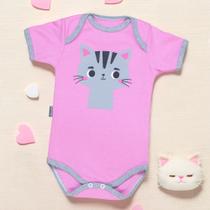 Body Rosa Gatinha para Meninas de 0 a 12 Meses - Era Uma Vez