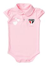 Body Rosa Gola Polo Macacão Infantil São Paulo Para Bebê Time de Futebol Oficial Body Rosa Gola Polo Macacão Infantil São Paulo Para Bebê Time de Futebol Oficial