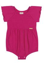 Body Rosa Pink Curto Algodão Infantil Coloritta