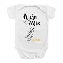 Body Roupa Bebê Mimo Papai Mamãe Baby Potter Accio Milk