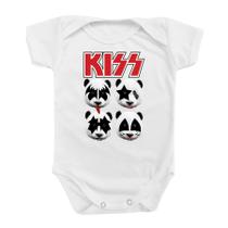 Body Roupa De Bebê Banda Música Rock Panda Kiss Infantil
