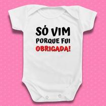 Body Roupa De Bebê Frases Só Vim Obrigada Menina Divertido