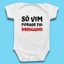 Body Roupa De Bebê Frases Só Vim Obrigado Menino Divertido