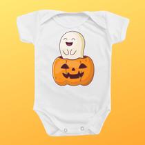 Body Roupa De Bebê Halloween Divertido Fantasminha Abóbora Body Roupa De Bebê Halloween Divertido Fantasminha Abóbora