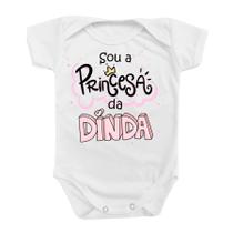 Body Roupa De Bebê Rosa Princesa Da Dinda Presente Menina - Use Junin