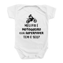 Body Roupa De Bebê Superpoder Pai Motoqueiro Presente Moto - Use Junin
