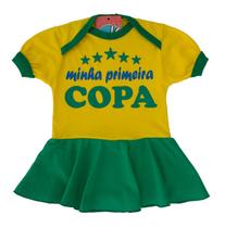 Body Saia Bebê Brasil Minha Primeira Copa