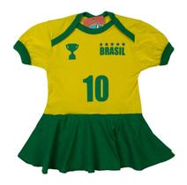 Body Saia Bebê Temático Seleção Brasil