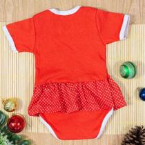 Body Saia Curta Natal Neve para Bebê Até 12 Meses