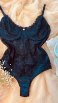 Body sem bojo confeccionada em renda feminino cor preta tamanho G Body sem bojo confeccionada em renda feminino cor preta tamanho G