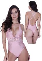 Body sem Bojo Feminino Decote Profundo com Detalhe em Renda - BODY POCAH