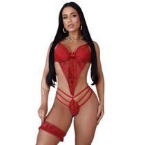 Body Sensual Renda Sexy Vermelho Paixão Body Sensual Renda Sexy Vermelho Paixão
