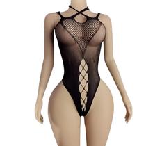Body Sexy Preto em Tela Jacquard elástico com Costas Nuas Body Sexy Preto em Tela Jacquard elástico com Costas Nuas