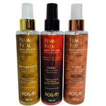 Body Splash Kit Com 3 Fragrância Provocante, Fatal E Êxtase Porán