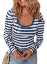 Body Suit Dokotoo, mangas compridas, listrado, sexy, gola quadrada, feminina