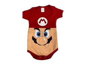 Body Super Mario Bodie Macacão Personagem Game Jogo Bebê Mesversário Md050 Body Super Mario Bodie Macacão Personagem Game Jogo Bebê Mesversário Md050